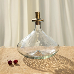 PEBBLED GLASS DECANTER