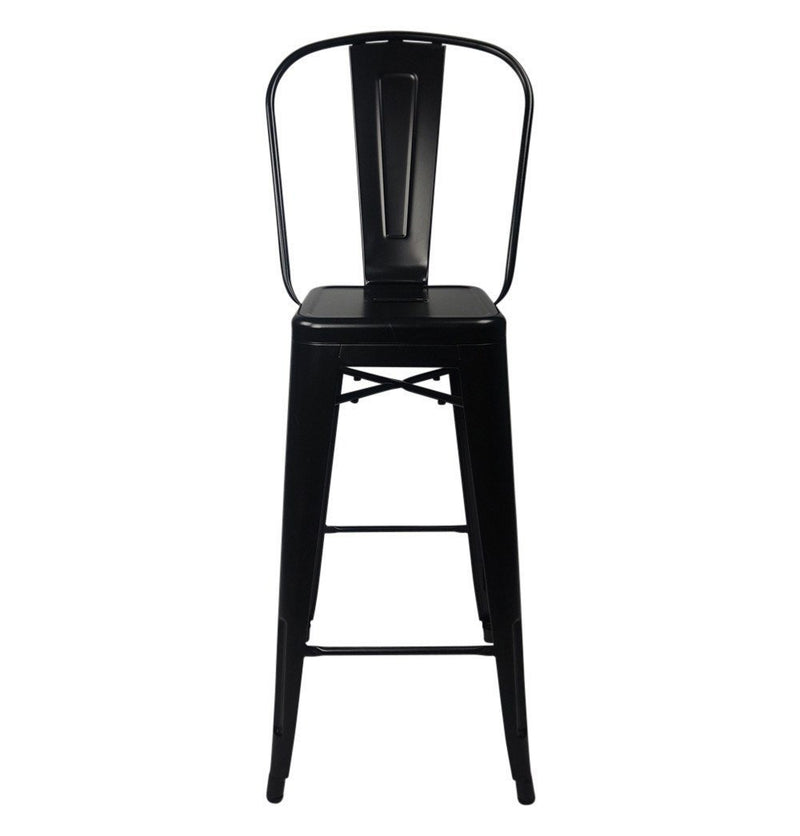 Metal Bar Stool with Back - Bastille Bar Stool High Back Chair
