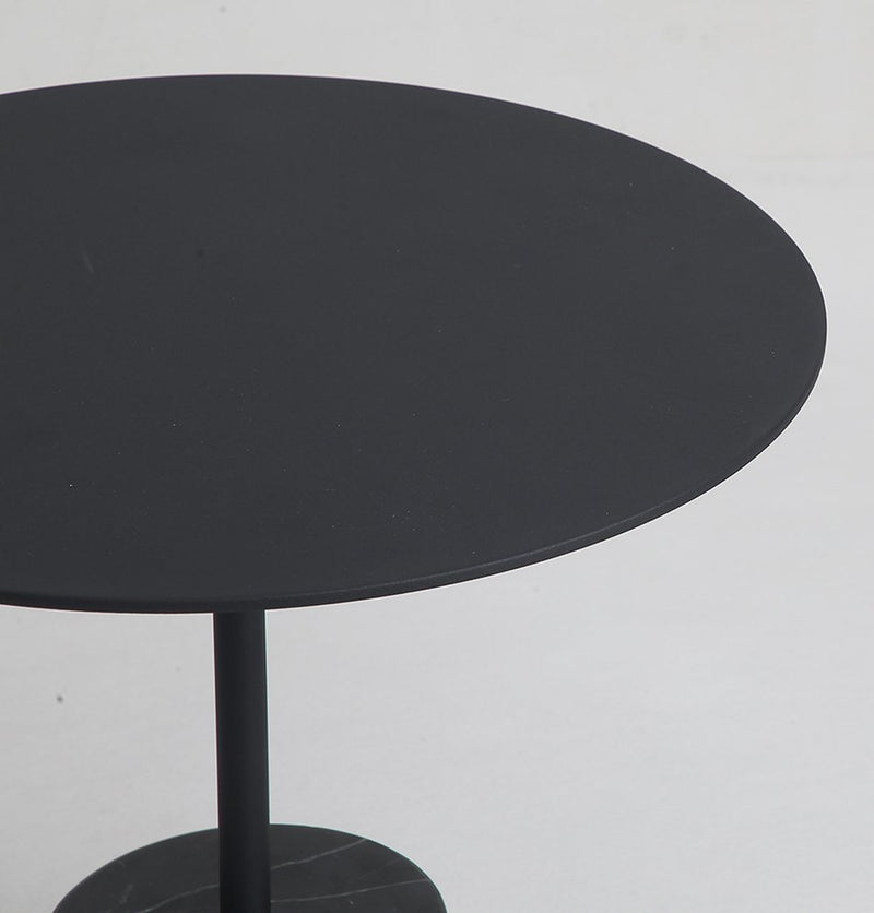 Ethan Side Table - Large - Black & Black Marble