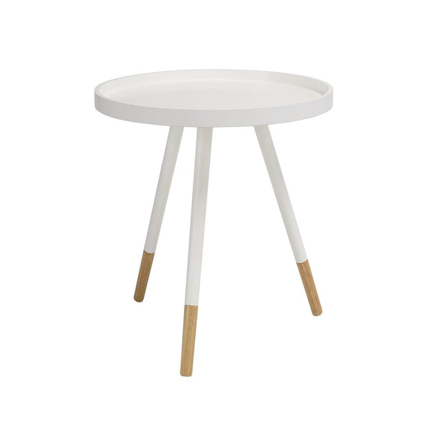 Innis Round Tray Side Table - White - GFURN