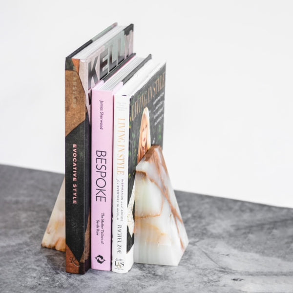 ONYX MARBLE WEDGE BOOKEND (2)